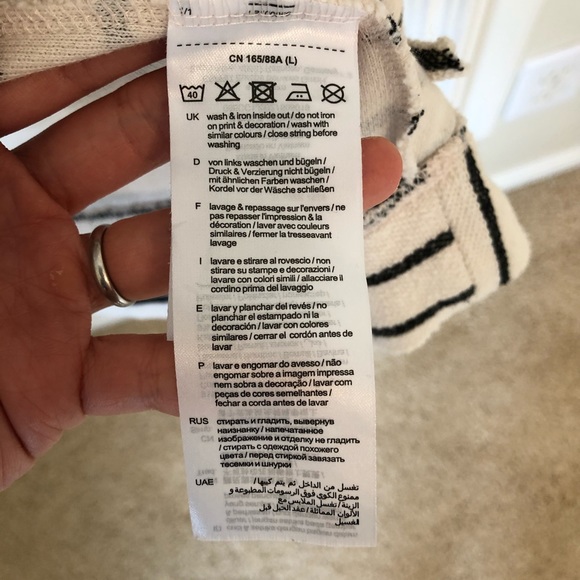 edc Esprit Cream Black Stripe Hooded Jacket Large - Picture 5 of 5